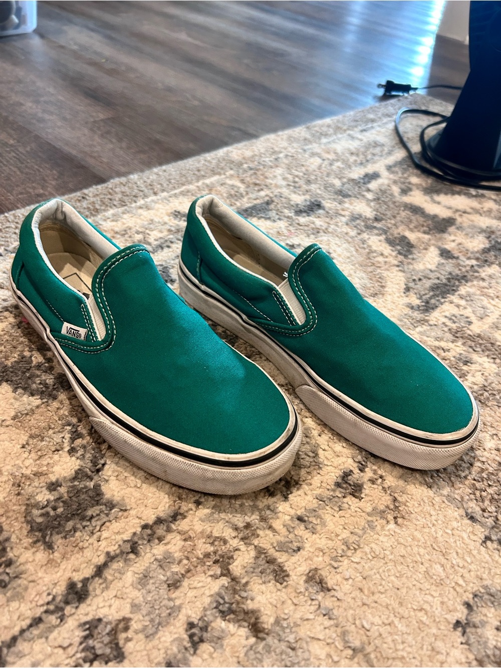 VANS Classic Slip On (Waterfall) Turquoise Canvas Unisex Skater Shoes W 6.5 M 5